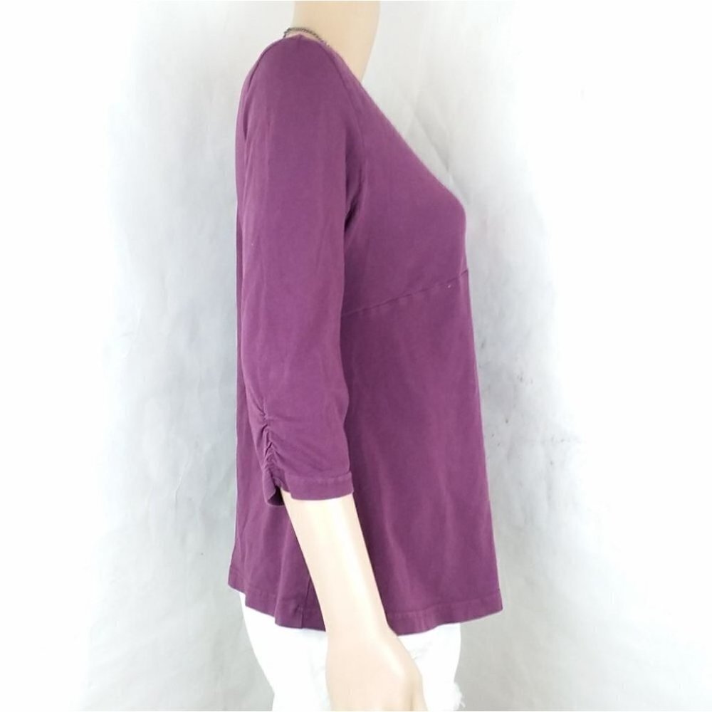 Motherhood Maternity Ruched Purple Blouse Top - Picture 4 of 4